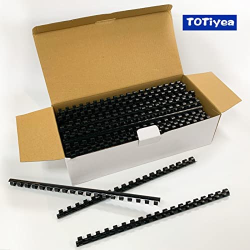 TOTiyea 100 Pack 19 Ring Plastic Binding Combs, 3/4 Inch Diameter, 185 Sheet Capacity, Letter Size, Black Comb Binding Spines - Image 2